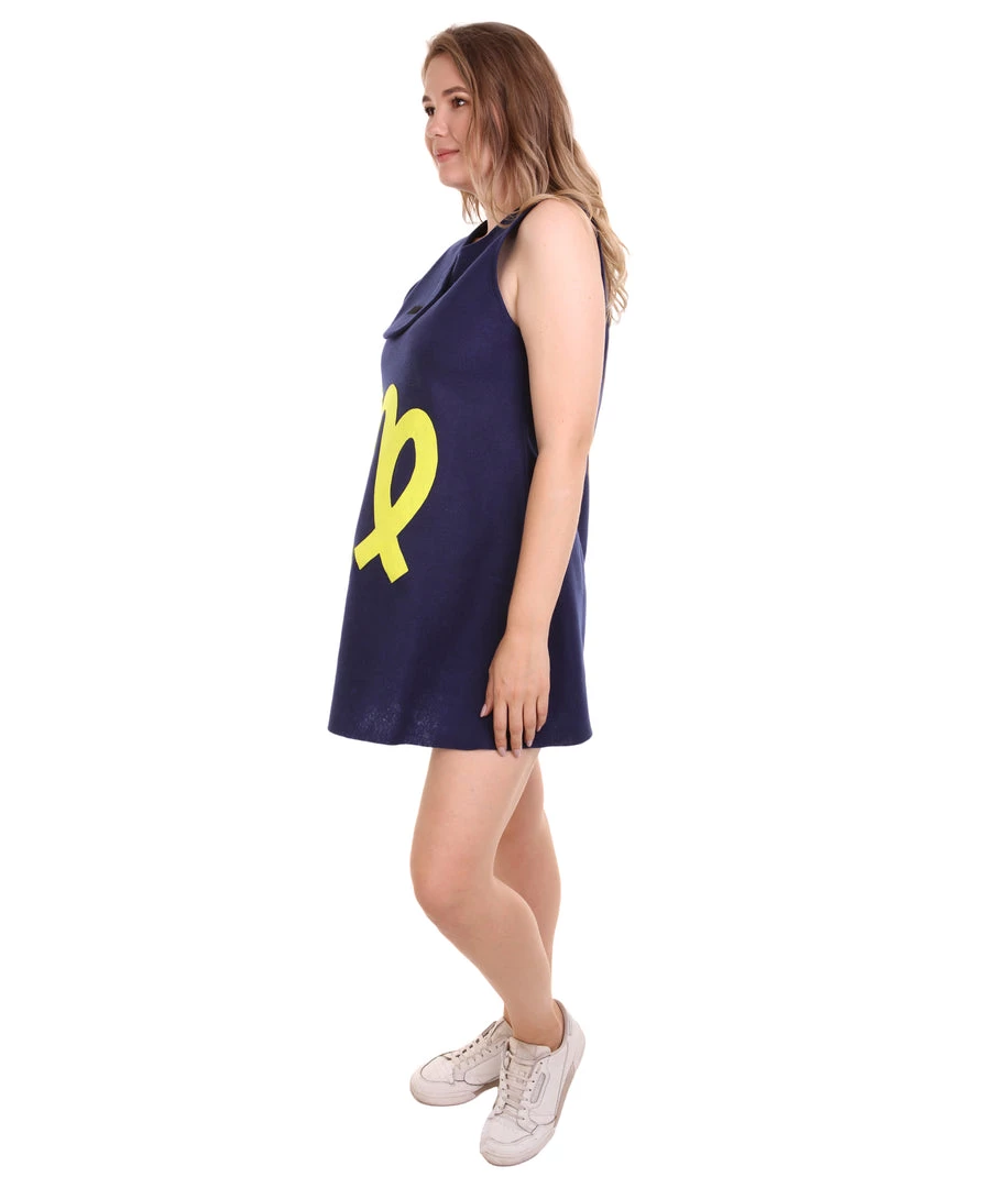 HPO Adult Women's 12 Constellation Of Virgo Party Troll Dress Costume | Blue Halloween Costume 4 HPO Adult Women's 12 Constellation Of Virgo Party Troll Dress Costume | Blue Halloween Costume