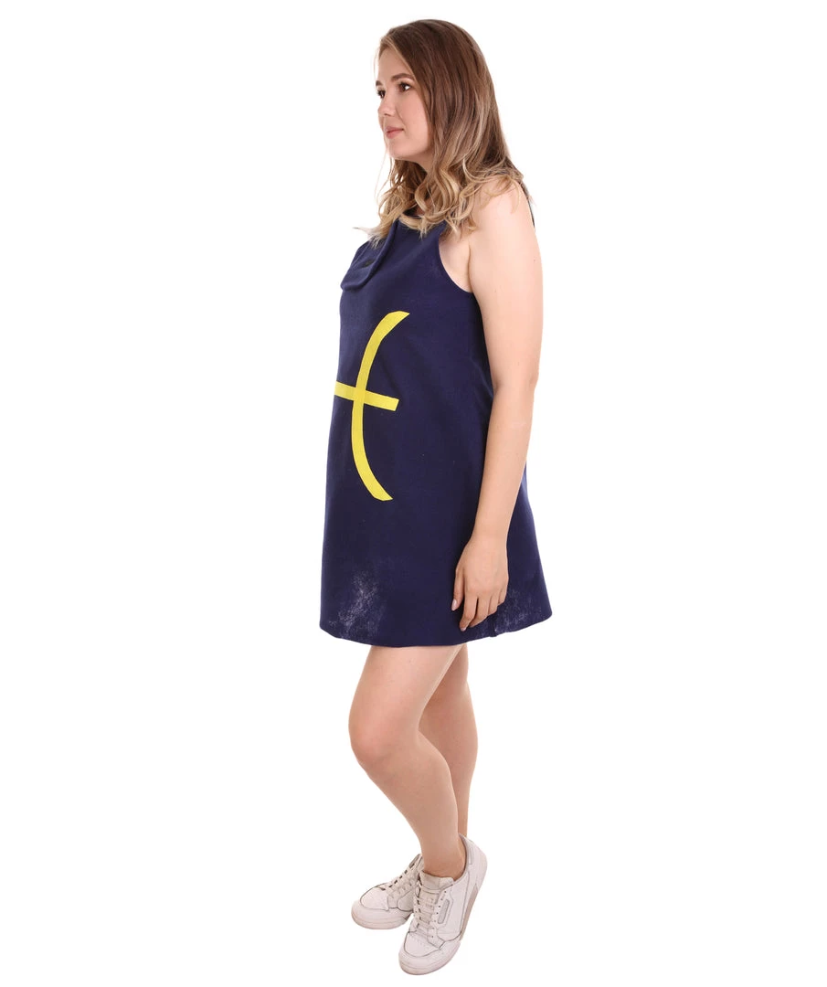 HPO Adult Women's 12 Constellation Of Pisces Party Troll Dress Costume | Blue Halloween Costume 5 HPO Adult Women's 12 Constellation Of Pisces Party Troll Dress Costume | Blue Halloween Costume
