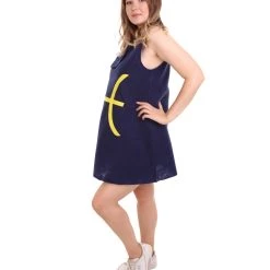 HPO Adult Women's 12 Constellation Of Pisces Party Troll Dress Costume | Blue Halloween Costume 12 HPO Adult Women's 12 Constellation Of Pisces Party Troll Dress Costume | Blue Halloween Costume