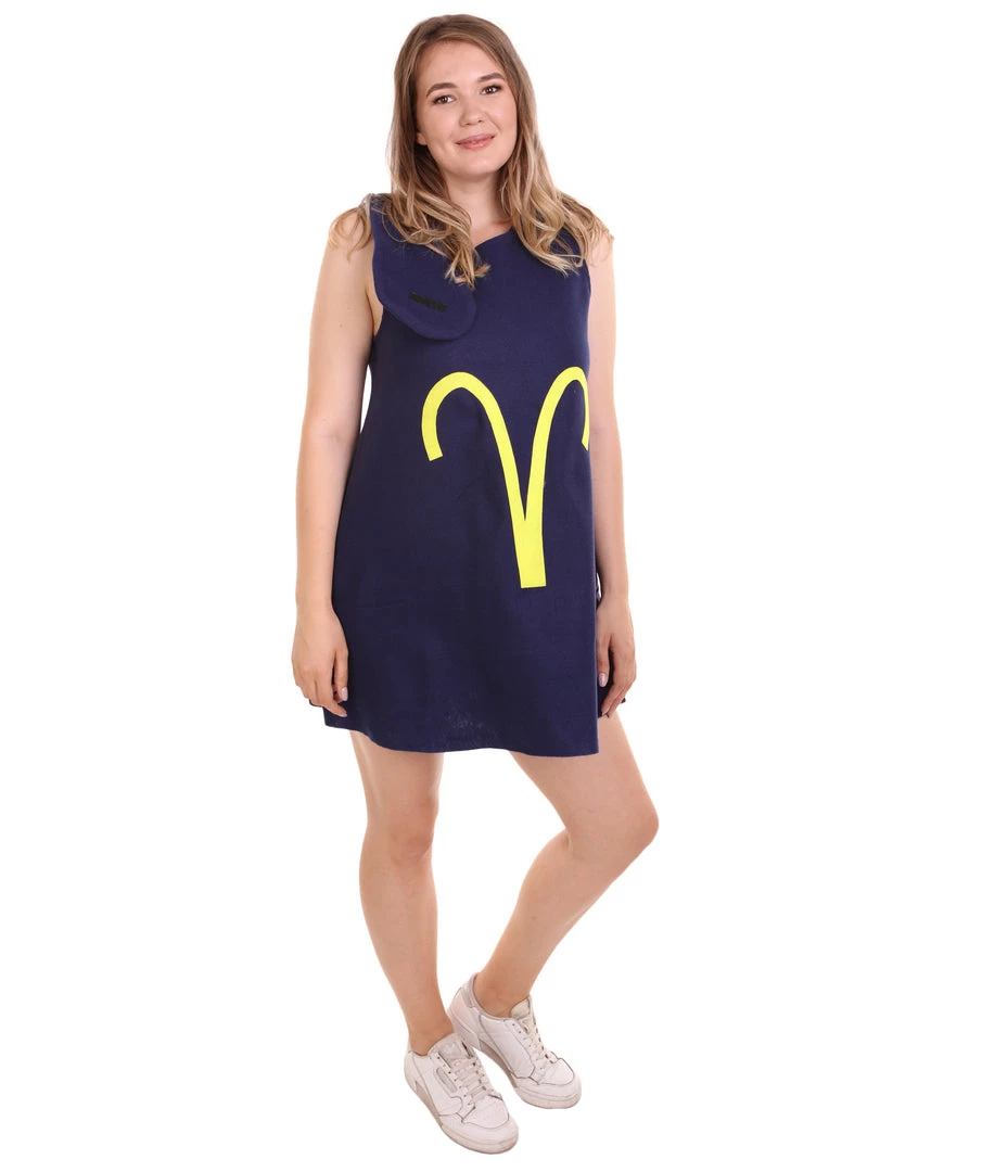 HPO Adult Women's 12 Constellation Of Aries Party Troll Dress Costume | Blue Halloween Costume 7 HPO Adult Women's 12 Constellation Of Aries Party Troll Dress Costume | Blue Halloween Costume