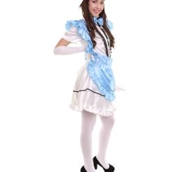 HPO Adult Women's Anime Cosplay French Maid Fancy Uniform Costume | Medium Blue Cosplay Costume
