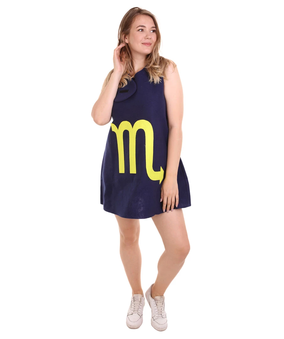 HPO Adult Women's 12 Constellation Of Scorpio Party Troll Dress Costume | Blue Halloween Costume 8 HPO Adult Women's 12 Constellation Of Scorpio Party Troll Dress Costume | Blue Halloween Costume
