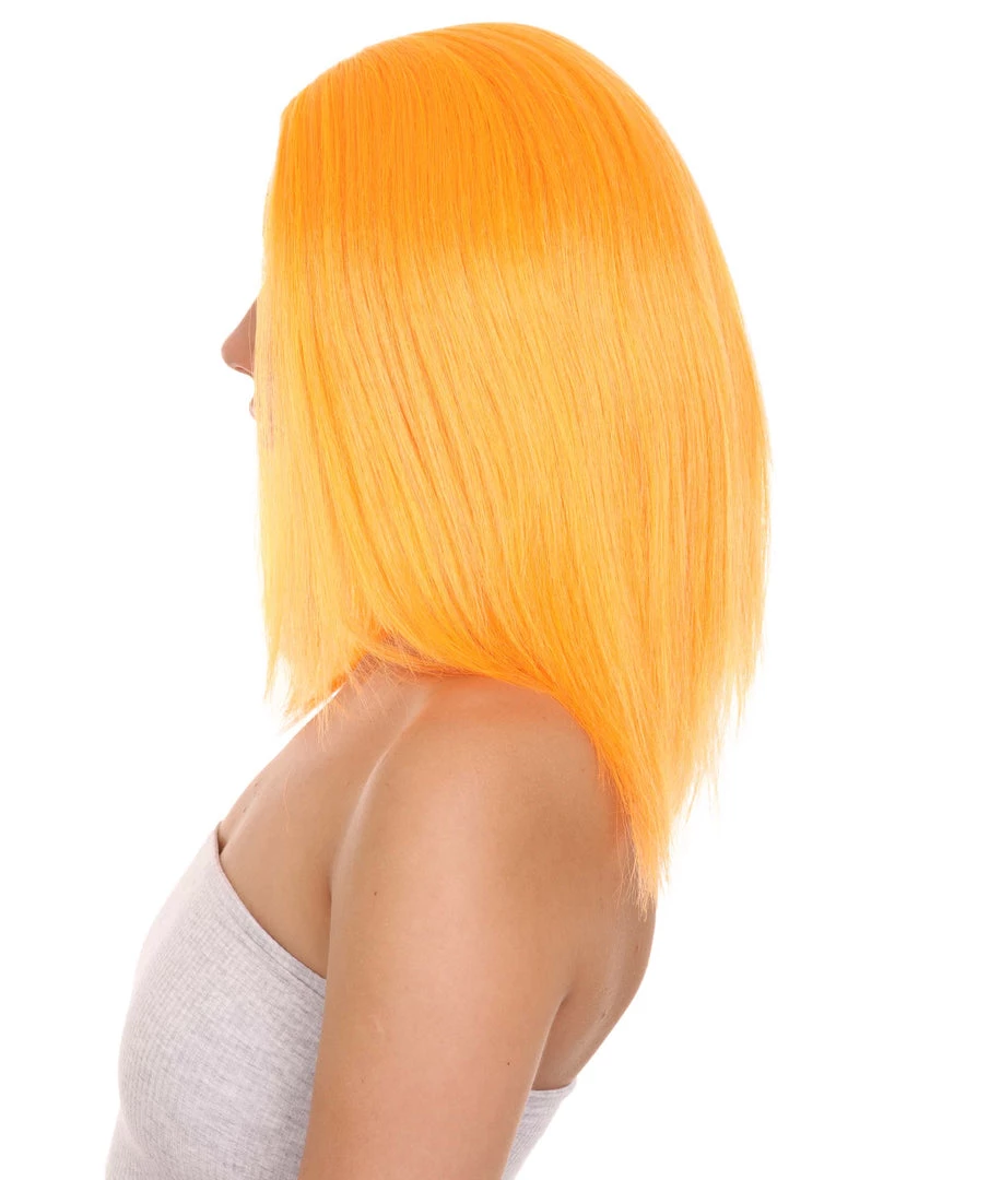 HPO Glamour Womens Wig | Orange Stage/Event Fancy Halloween Wig | Premium Breathable Capless Cap 3 HPO Glamour Womens Wig | Orange Stage/Event Fancy Halloween Wig | Premium Breathable Capless Cap