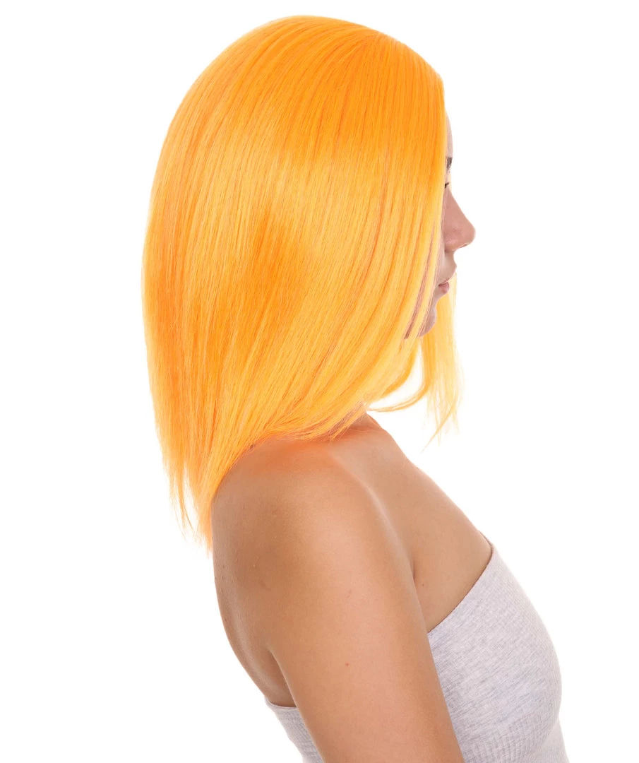 HPO Glamour Womens Wig | Orange Stage/Event Fancy Halloween Wig | Premium Breathable Capless Cap 5 HPO Glamour Womens Wig | Orange Stage/Event Fancy Halloween Wig | Premium Breathable Capless Cap