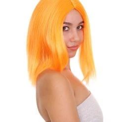 HPO Glamour Womens Wig | Orange Stage/Event Fancy Halloween Wig | Premium Breathable Capless Cap 14 HPO Glamour Womens Wig | Orange Stage/Event Fancy Halloween Wig | Premium Breathable Capless Cap