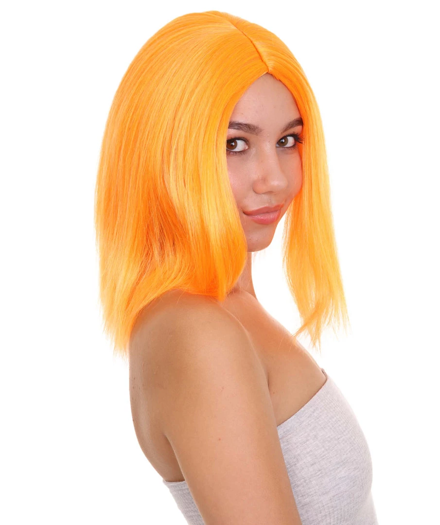 HPO Glamour Womens Wig | Orange Stage/Event Fancy Halloween Wig | Premium Breathable Capless Cap 6 HPO Glamour Womens Wig | Orange Stage/Event Fancy Halloween Wig | Premium Breathable Capless Cap
