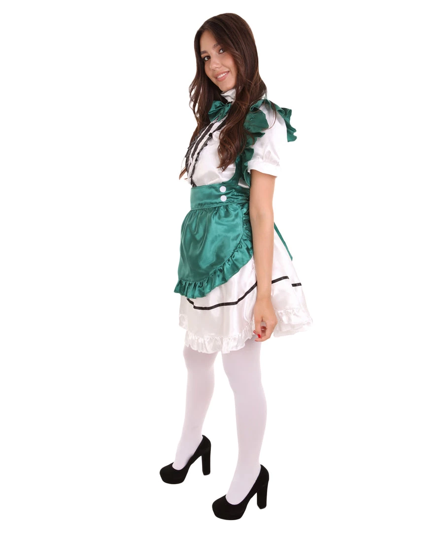 HPO Adult Women's Anime Cosplay French Maid Fancy Uniform Costume | Dark Green Cosplay Costume 3 HPO Adult Women's Anime Cosplay French Maid Fancy Uniform Costume | Dark Green Cosplay Costume
