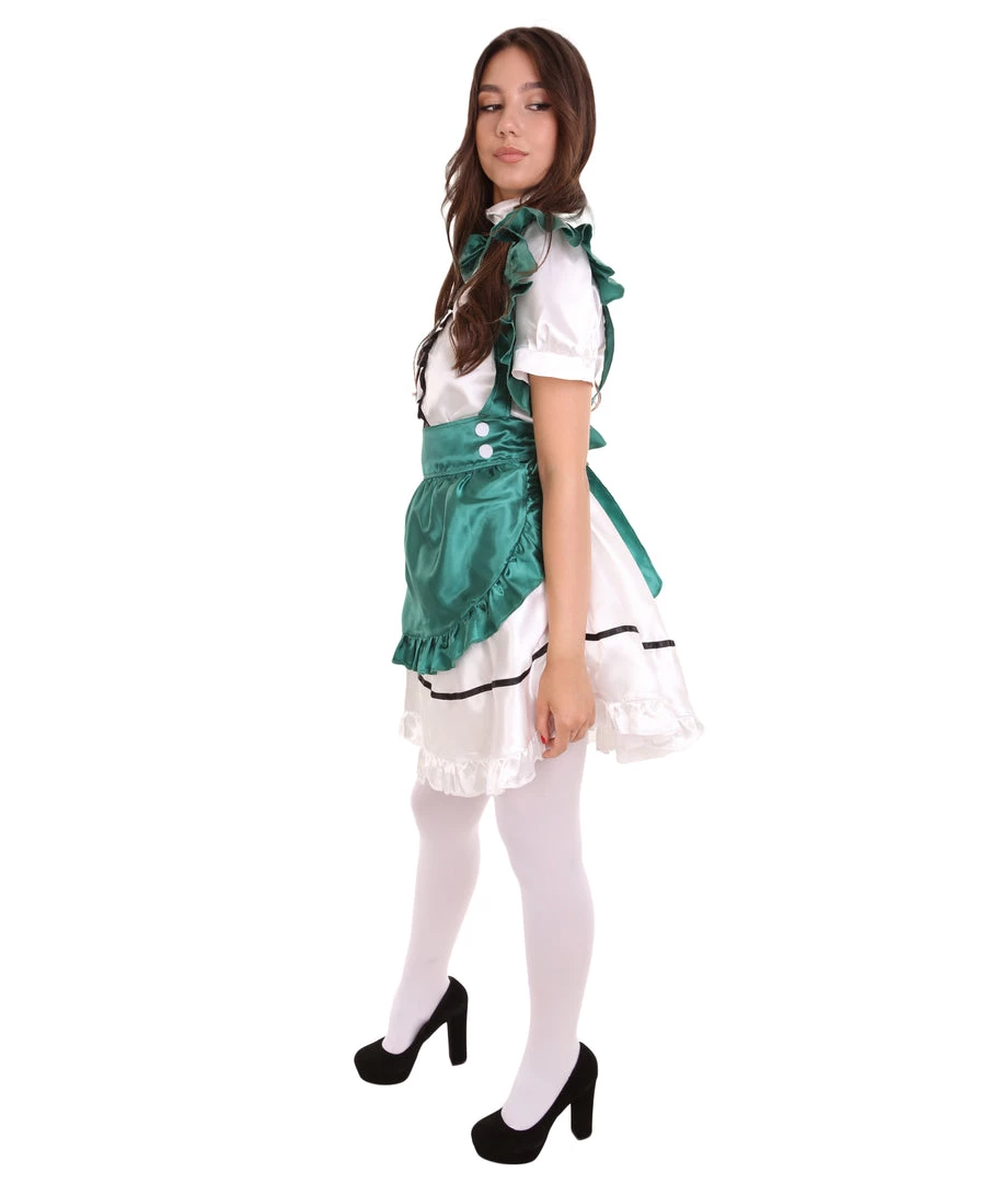 HPO Adult Women's Anime Cosplay French Maid Fancy Uniform Costume | Dark Green Cosplay Costume 4 HPO Adult Women's Anime Cosplay French Maid Fancy Uniform Costume | Dark Green Cosplay Costume