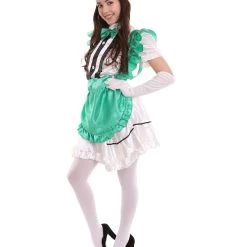 HPO Adult Women's Anime Cosplay French Maid Fancy Uniform Costume | Green Cosplay Costume 11 HPO Adult Women's Anime Cosplay French Maid Fancy Uniform Costume | Green Cosplay Costume