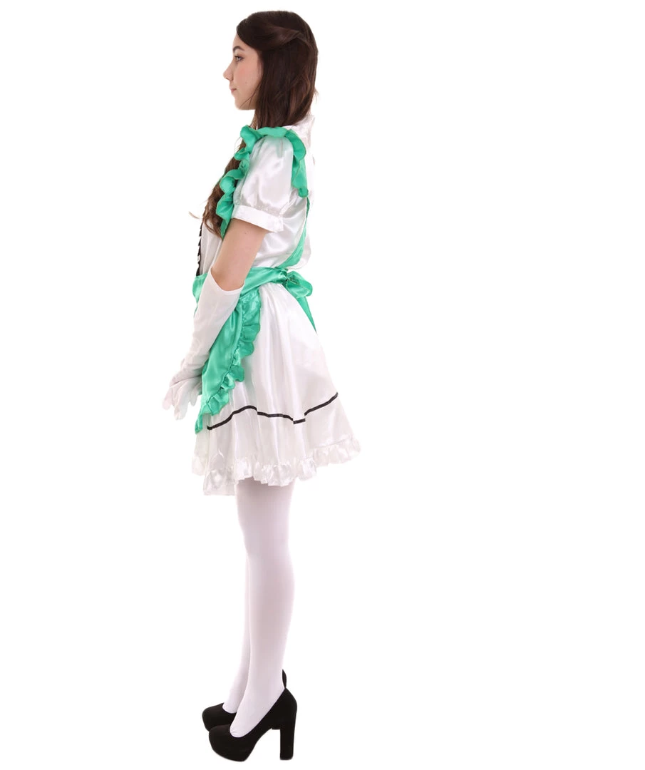 HPO Adult Women's Anime Cosplay French Maid Fancy Uniform Costume | Green Cosplay Costume 4 HPO Adult Women's Anime Cosplay French Maid Fancy Uniform Costume | Green Cosplay Costume