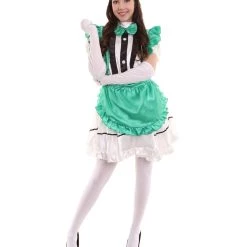 HPO Adult Women's Anime Cosplay French Maid Fancy Uniform Costume | Green Cosplay Costume