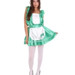 HPO Adult Women's Naught French Maid Uniform Costume | Green Cosplay Costume 16 HPO Adult Women's Naught French Maid Uniform Costume | Green Cosplay Costume