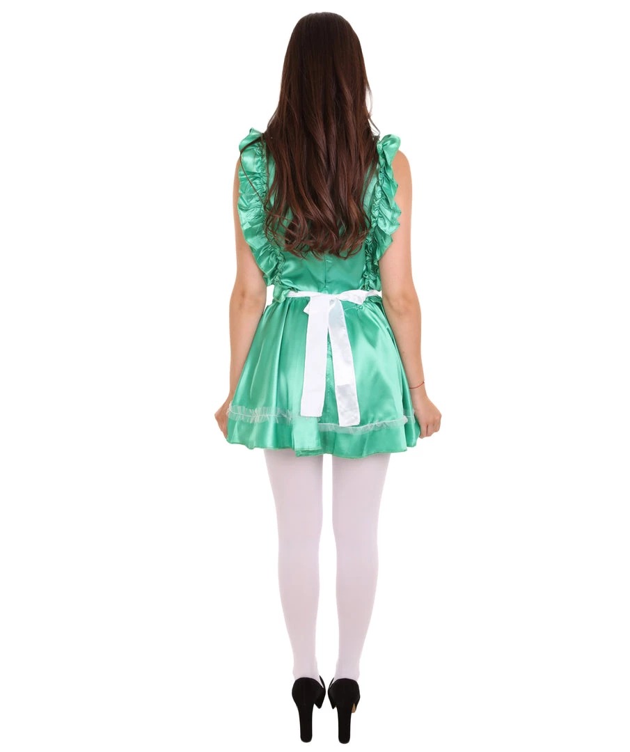 HPO Adult Women's Naught French Maid Uniform Costume | Green Cosplay Costume 5 HPO Adult Women's Naught French Maid Uniform Costume | Green Cosplay Costume