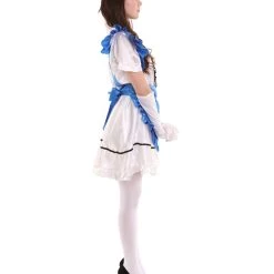 HPO Adult Women's Anime Cosplay French Maid Fancy Uniform Costume | Royal Blue Cosplay Costume