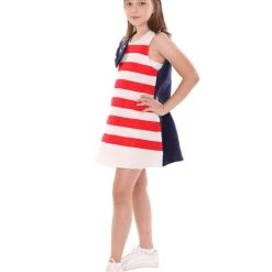 FLAGWIGS Child's Girl 4th Of July Independence Day Flag Troll Dress Costume Costume | Patriotic Cosplay Costume Kids