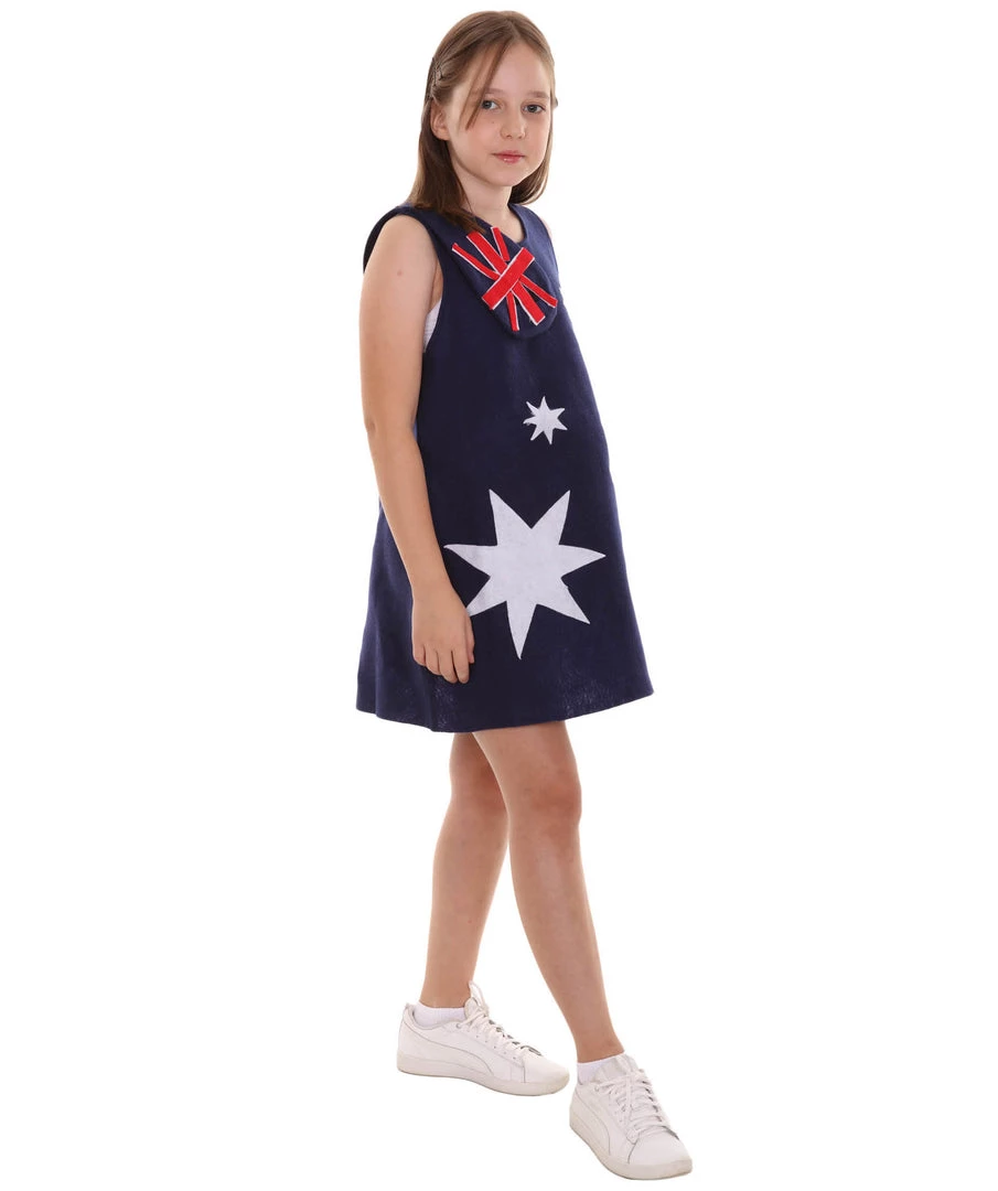 FLAGWIGS Child's Girl Patriotic Celebratory Australian Flag Troll Dress Costume | Patriotic Cosplay Costume 4 FLAGWIGS Child's Girl Patriotic Celebratory Australian Flag Troll Dress Costume | Patriotic Cosplay Costume