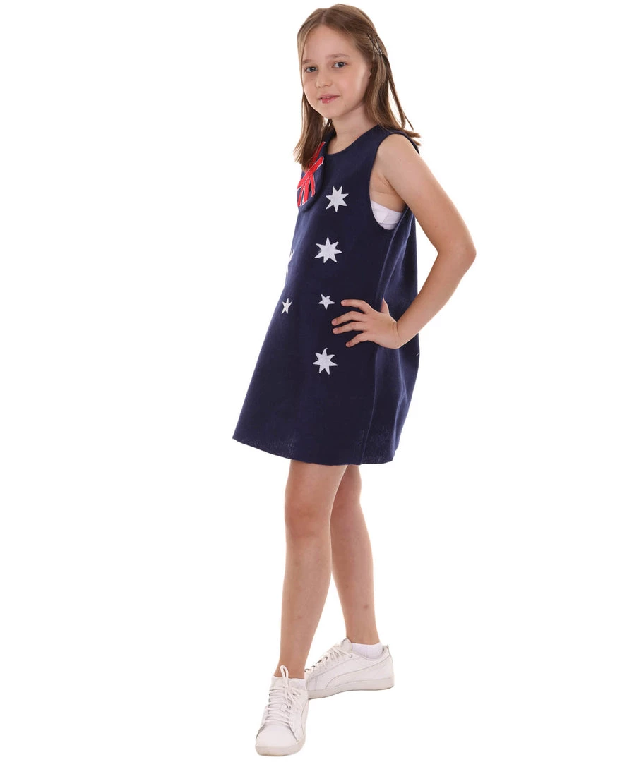 FLAGWIGS Child's Girl Patriotic Celebratory Australian Flag Troll Dress Costume | Patriotic Cosplay Costume 2 FLAGWIGS Child's Girl Patriotic Celebratory Australian Flag Troll Dress Costume | Patriotic Cosplay Costume