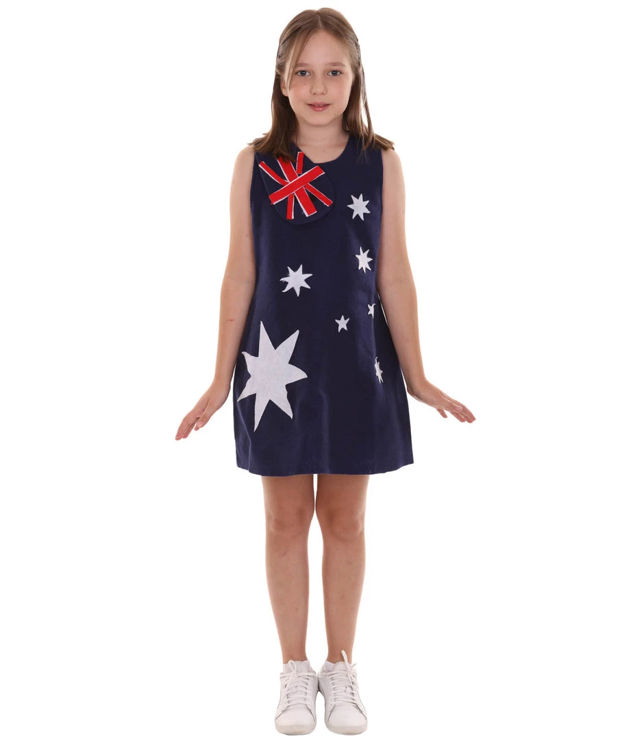 FLAGWIGS Child's Girl Patriotic Celebratory Australian Flag Troll Dress Costume | Patriotic Cosplay Costume 1 FLAGWIGS Child's Girl Patriotic Celebratory Australian Flag Troll Dress Costume | Patriotic Cosplay Costume