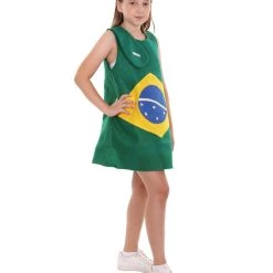 FLAGWIGS Child's Girl Brazilian Flag Troll Dress Costume | Patriotic Cosplay Costume 10 FLAGWIGS Child's Girl Brazilian Flag Troll Dress Costume | Patriotic Cosplay Costume