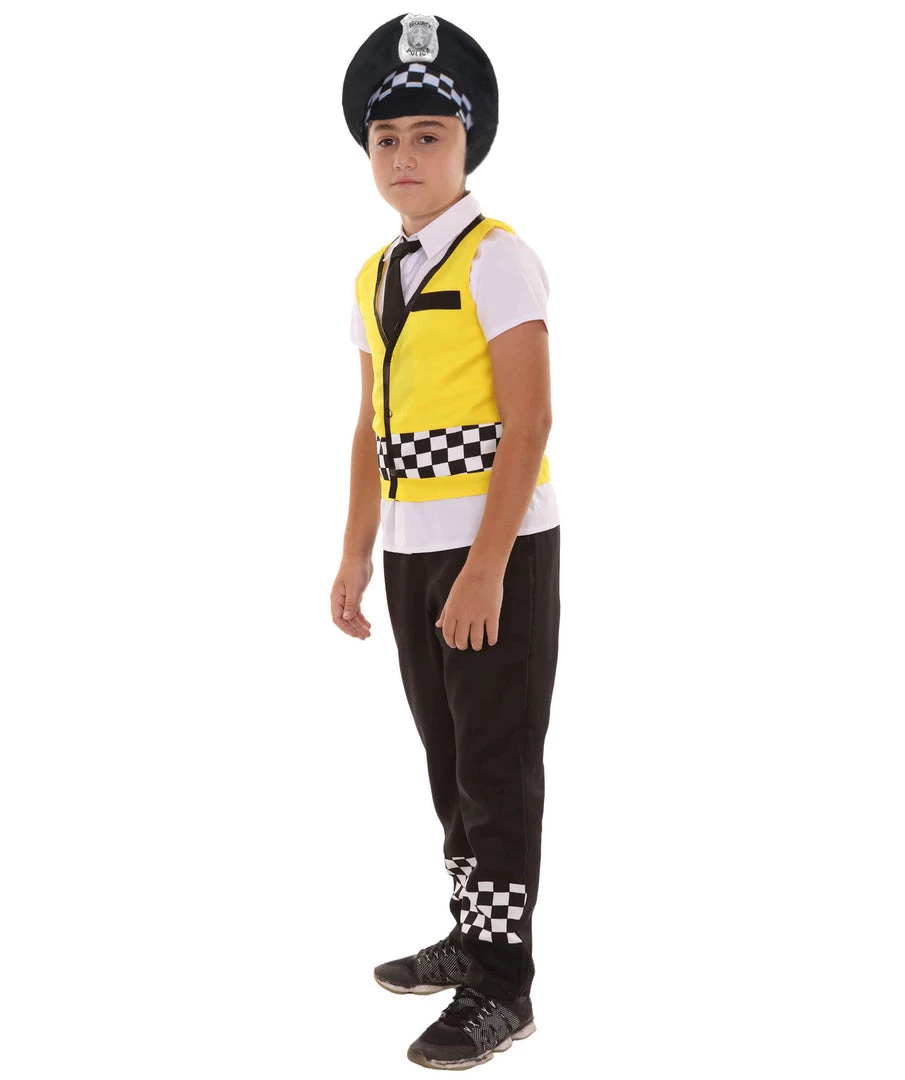 HPO Child's Cop Costume | Yellow And Black Cosplay Costume 2 HPO Child's Cop Costume | Yellow And Black Cosplay Costume