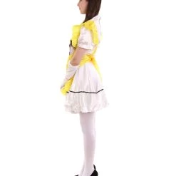 HPO Adult Women's Anime Cosplay French Maid Fancy Uniform Costume | Yellow Cosplay Costume