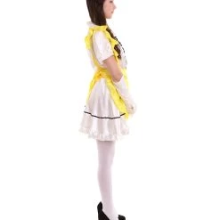 HPO Adult Women's Anime Cosplay French Maid Fancy Uniform Costume | Yellow Cosplay Costume