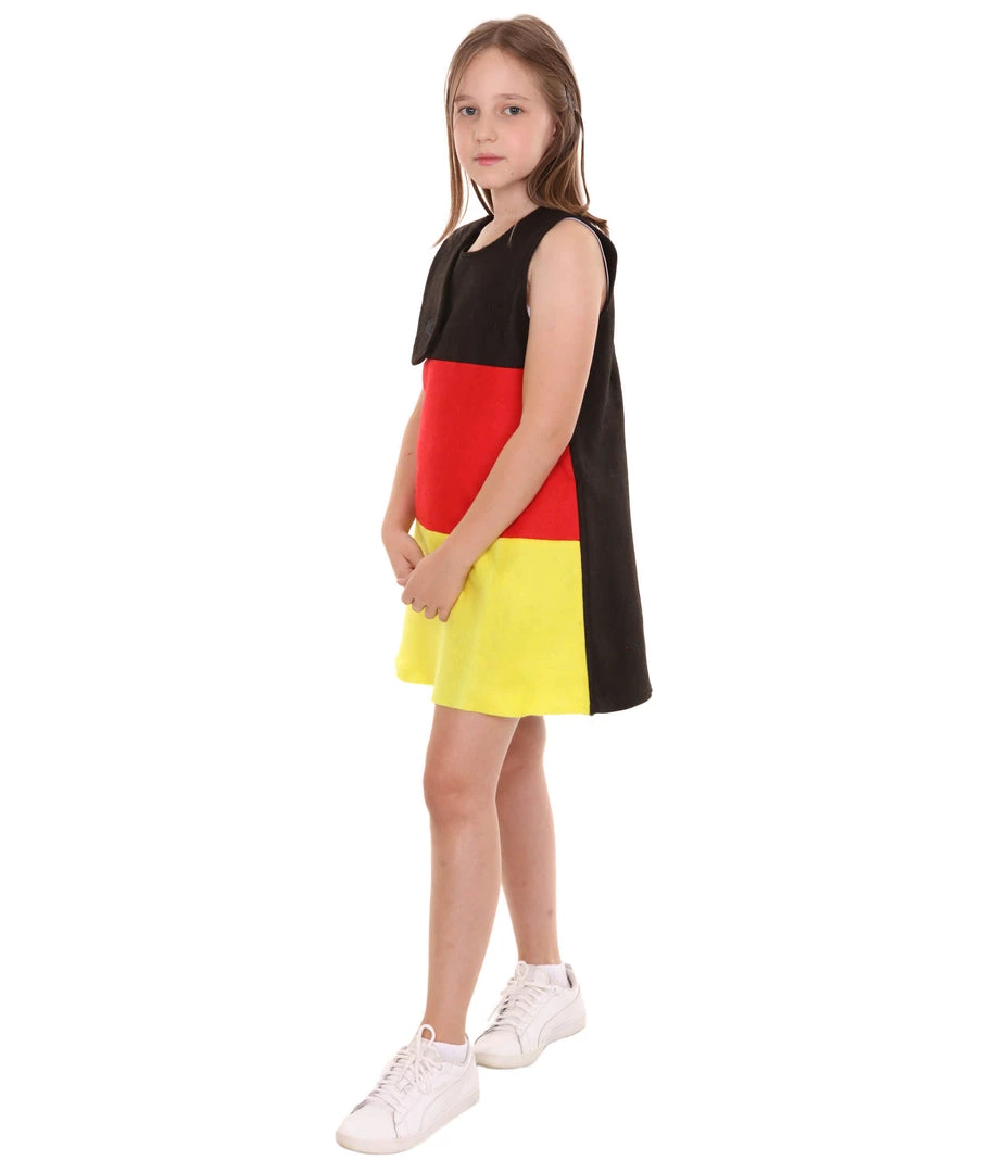 FLAGWIGS Child's Girl Patriotic Celebratory German Flag Troll Dress Costume | Tri Color Cosplay Costume 3 FLAGWIGS Child's Girl Patriotic Celebratory German Flag Troll Dress Costume | Tri Color Cosplay Costume