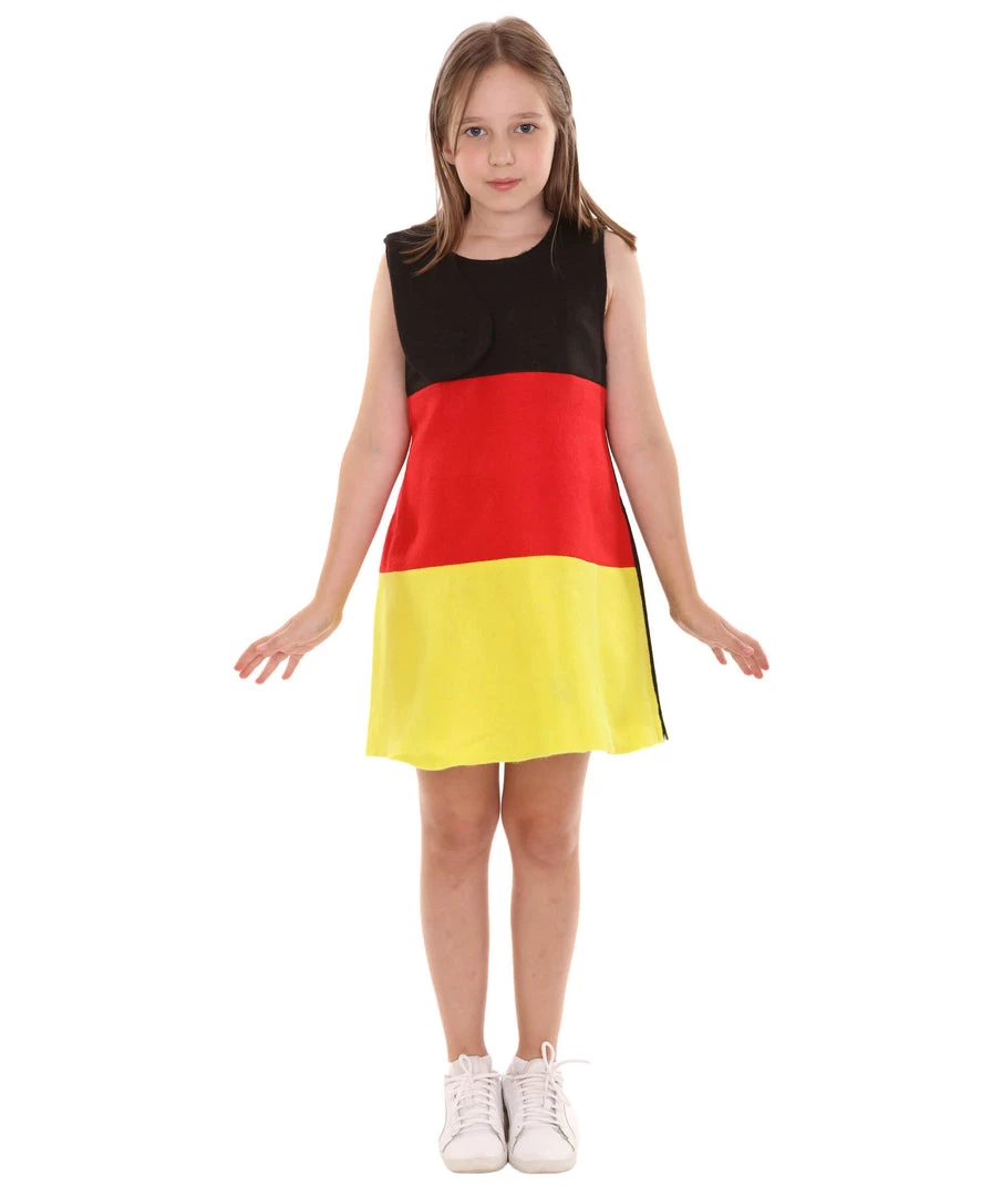 FLAGWIGS Child's Girl Patriotic Celebratory German Flag Troll Dress Costume | Tri Color Cosplay Costume 2 FLAGWIGS Child's Girl Patriotic Celebratory German Flag Troll Dress Costume | Tri Color Cosplay Costume