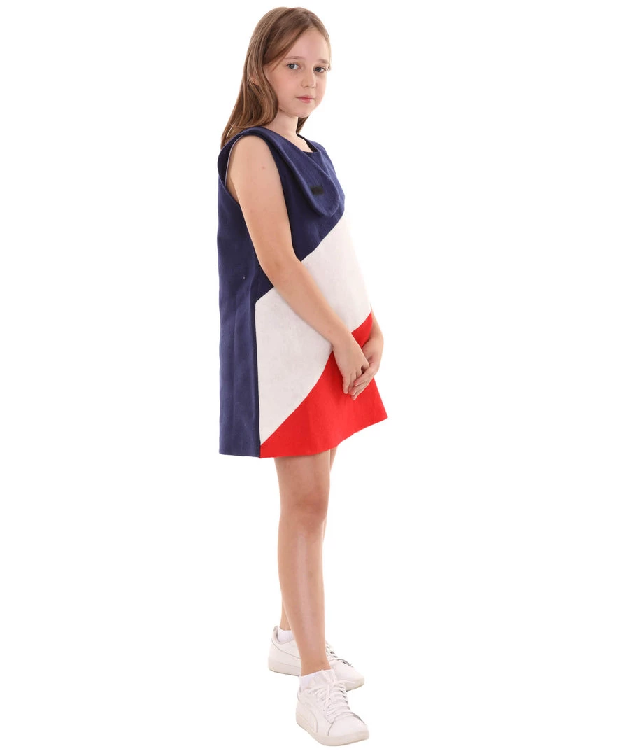 FLAGWIGS Kids Child's Girl Patriotic Celebratory French Flag Troll Dress Costume | Tricolor Cosplay Costume 5 FLAGWIGS Kids Child's Girl Patriotic Celebratory French Flag Troll Dress Costume | Tricolor Cosplay Costume