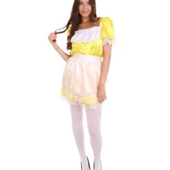 HPO Adult Women's Traditional Maid Uniform Costume | Yellow Cosplay Costume 16 HPO Adult Women's Traditional Maid Uniform Costume | Yellow Cosplay Costume