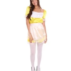 HPO Adult Women's Traditional Maid Uniform Costume | Yellow Cosplay Costume
