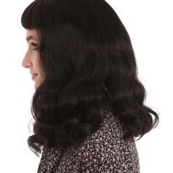 BC Bettie Rubble | Women's Black Color Wavy Shoulder Length Trendy Bettie Wig