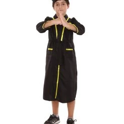 HPO Child's Costume For Karate Kid Cobra Kai Bathrobe | Black Cosplay Costume