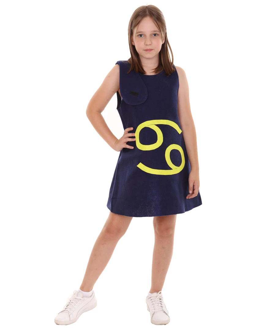 HPO Kids Child's Girl 12 Constellation Of Cancer Party Troll Dress Costume | Blue Halloween Costume 1 HPO Kids Child's Girl 12 Constellation Of Cancer Party Troll Dress Costume | Blue Halloween Costume
