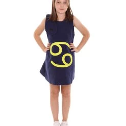 HPO Kids Child's Girl 12 Constellation Of Cancer Party Troll Dress Costume | Blue Halloween Costume 12 HPO Kids Child's Girl 12 Constellation Of Cancer Party Troll Dress Costume | Blue Halloween Costume