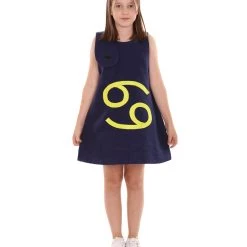 HPO Kids Child's Girl 12 Constellation Of Cancer Party Troll Dress Costume | Blue Halloween Costume