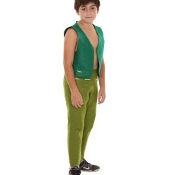 HPO Child's Trolls King Peppy Costume | Lime Dark Green Cosplay Costume Kids