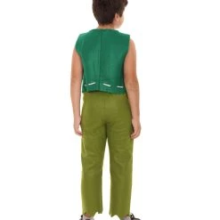 HPO Child's Trolls King Peppy Costume | Lime Dark Green Cosplay Costume Kids