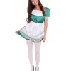 HPO Adult Women's Traditional Maid Uniform Costume | Dark Green Cosplay Costume