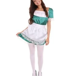HPO Adult Women's Traditional Maid Uniform Costume | Dark Green Cosplay Costume
