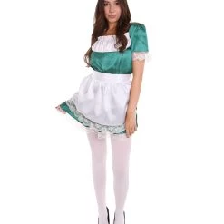 HPO Adult Women's Traditional Maid Uniform Costume | Dark Green Cosplay Costume