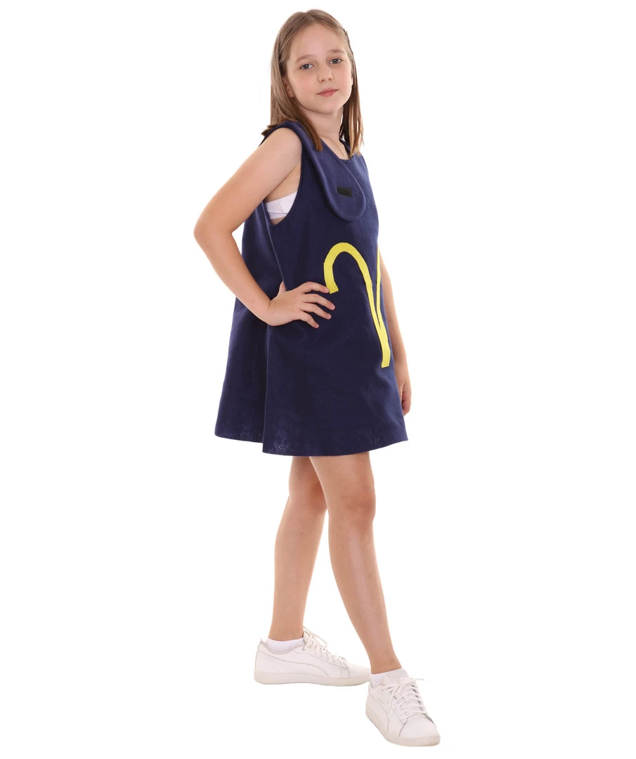 HPO Kids Child's Girl 12 Constellation Of Aries Party Troll Dress Costume | Blue Halloween Costume 5 HPO Kids Child's Girl 12 Constellation Of Aries Party Troll Dress Costume | Blue Halloween Costume