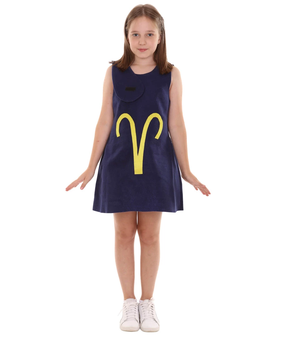 HPO Kids Child's Girl 12 Constellation Of Aries Party Troll Dress Costume | Blue Halloween Costume 2 HPO Kids Child's Girl 12 Constellation Of Aries Party Troll Dress Costume | Blue Halloween Costume