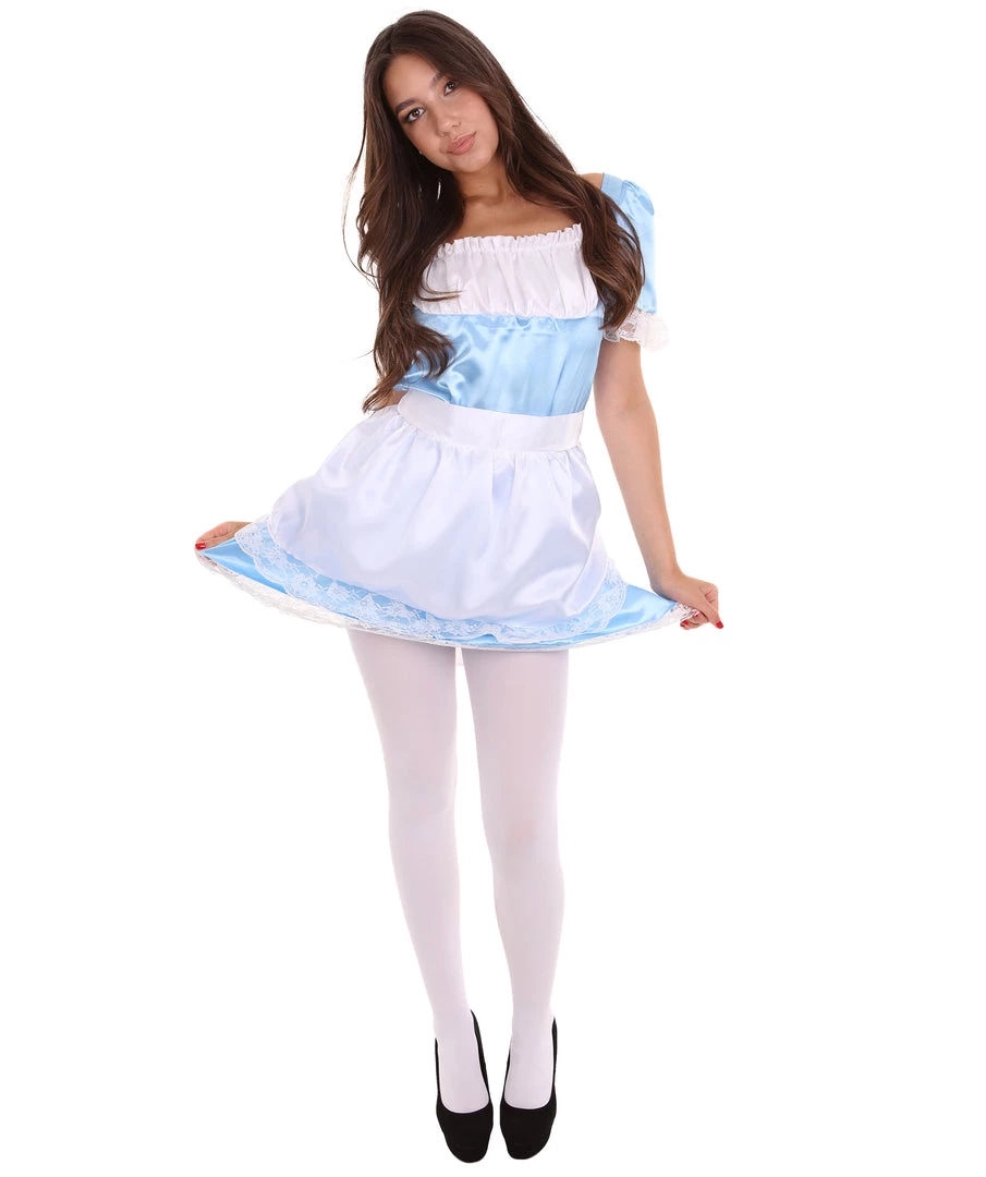 HPO Adult Women's Traditional Maid Uniform Costume | Medium Blue Cosplay Costume 2 HPO Adult Women's Traditional Maid Uniform Costume | Medium Blue Cosplay Costume