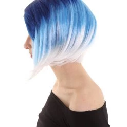 BC Mid Ombre | Women's Blue Color Straight Shoulder Length Trendy Mid Ombre Wig