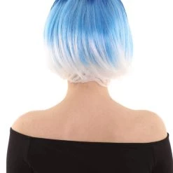 BC Mid Ombre | Women's Blue Color Straight Shoulder Length Trendy Mid Ombre Wig