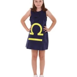 HPO Child's Girl 12 Constellation Of Libra Party Troll Dress Costume | Blue Halloween Costume Kids