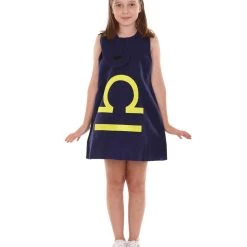 HPO Child's Girl 12 Constellation Of Libra Party Troll Dress Costume | Blue Halloween Costume Kids