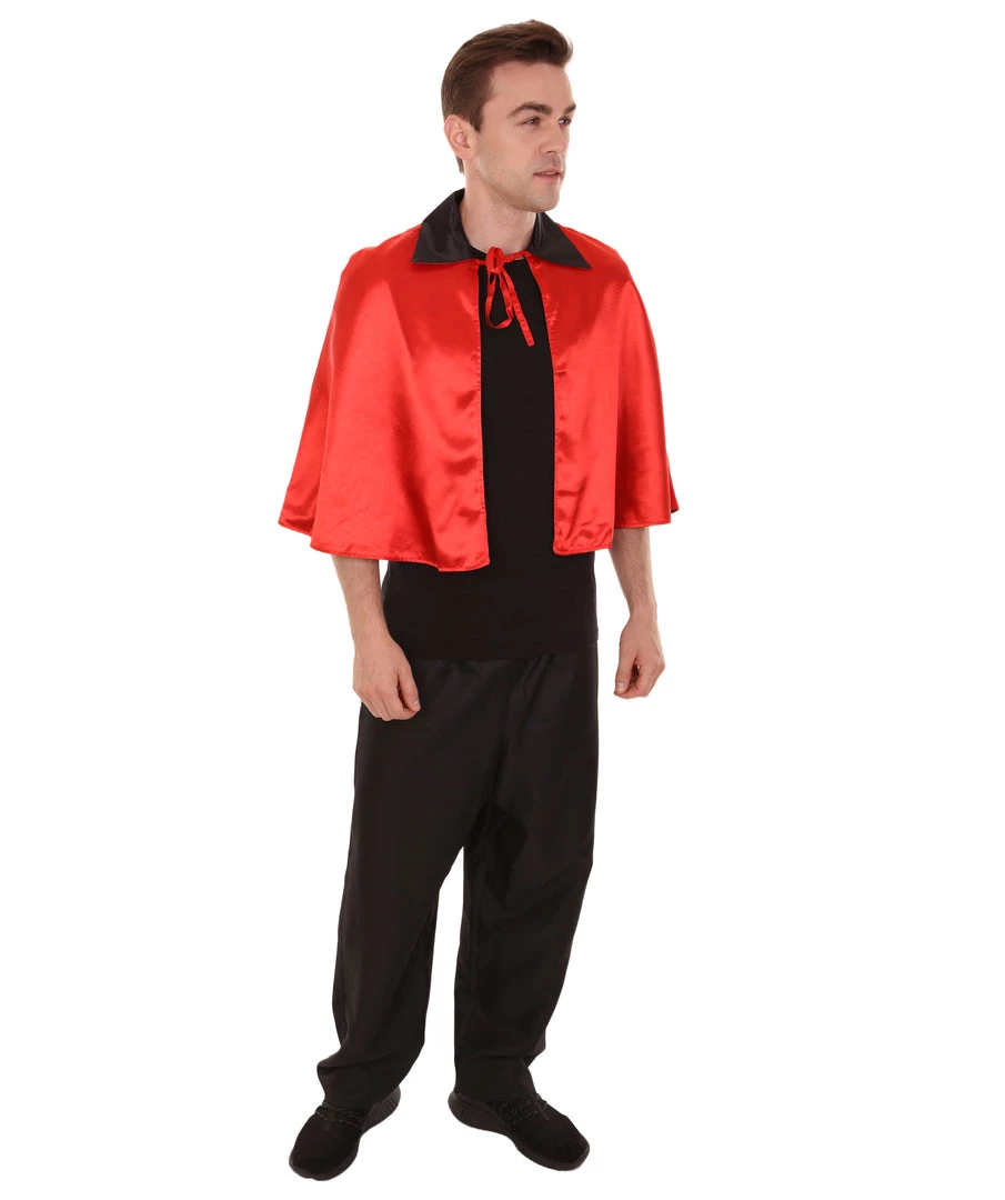 HPO Adult Men's Vampire Cape Costume | Red & Black Halloween Costume 4 HPO Adult Men's Vampire Cape Costume | Red & Black Halloween Costume
