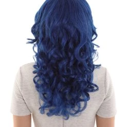 HPO Galactic Ice Princess | Women's Dark Blue Color Wavy Shoulder Length Trendy Galactic Ice Princess Wig